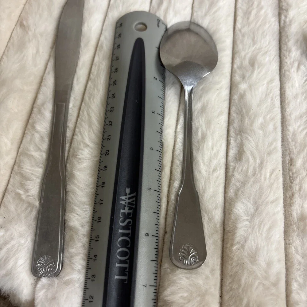 2 Pc Lot Vintage Oneidacraft Deluxe Stainless Chateau Flatware - Knife Spoon